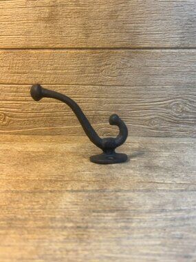 One (1) Cast Iron Hat Coat Double Wall Hook 5" tall by 3 3/4" deep One (1) 0908